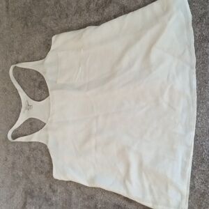 Joie cream silk racerback pocket tank